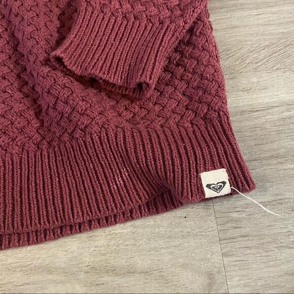 Roxy maroon knit pullover sweater cotton blend size medium - Picture 3 of 8